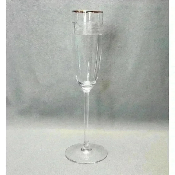 Ralph Lauren Navigator Gold Crystal Champagne Flute (ONE) Toasting Glass Signed - Picture 1 of 4